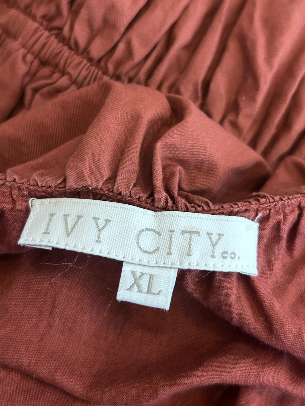 Ivy City Co 100% Cotton Brooklyn Dress Spice Peasant Boho Midi Dress Size XL - Picture 4 of 5